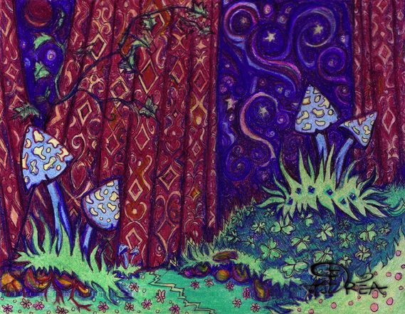 569x441 Dreasart Drea's Blog - Mushroom Forest Painting
