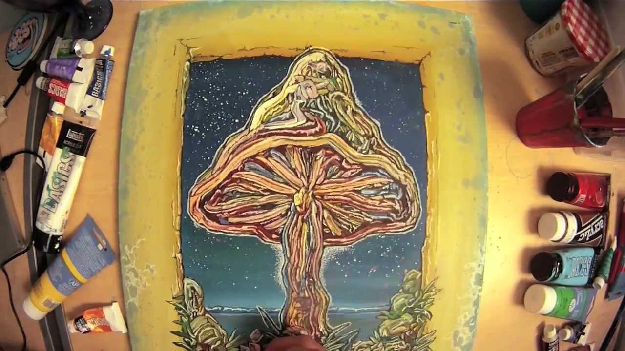 1280x720 Mushroom Painting Timelapse - Mushroom Painting