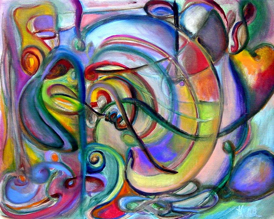 900x719 Music Abstract Painting By Kathy Dueker - Music Abstract Painting