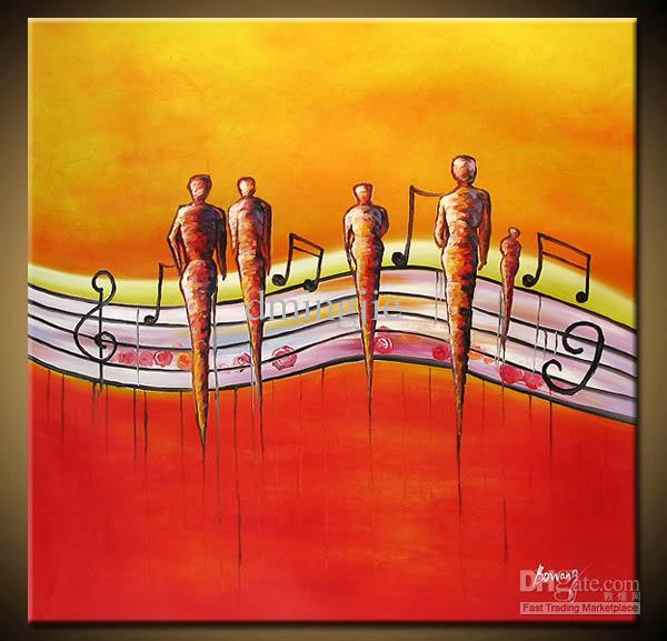 600x577 2018 Wholesale Hand Painted Decorative The Music Abstract - Music Abstract Painting