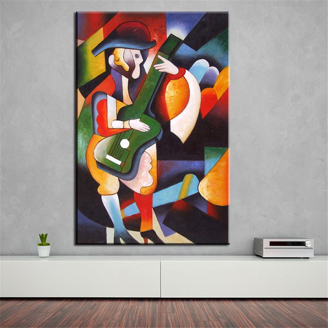 640x640 No Frame Printed Colorful Music Abstract Oil Painting Canvas - Music Abstract Painting