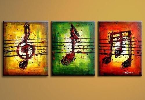 500x347 Modern Abstract Huge Wall Art Oil Painting On Canvasmusic +gift - Music Note Canvas Painting