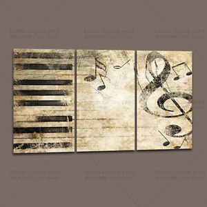 300x300 3 Panels Large Canvas Prints Piano Keys Music Note Home Decor Wall - Music Note Canvas Painting
