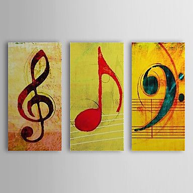 384x384 Hand Painted Oil Painting Abstract Music Note With Stretched Frame - Music Note Painting