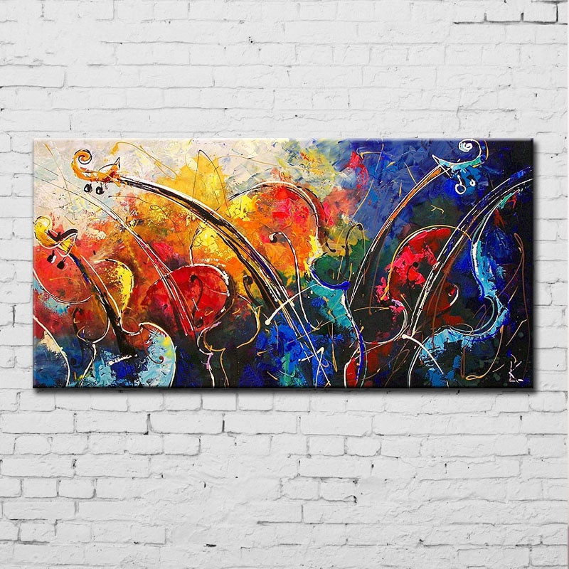 800x800 Hand Painted Abstract Music Oil Painting Canvas Wall Art Gift - Music Oil Painting