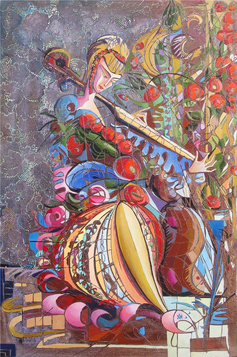 770x1159 Saatchi Art Music(60x90cm, Oil Painting, Modern Art) Painting By - Music Oil Painting