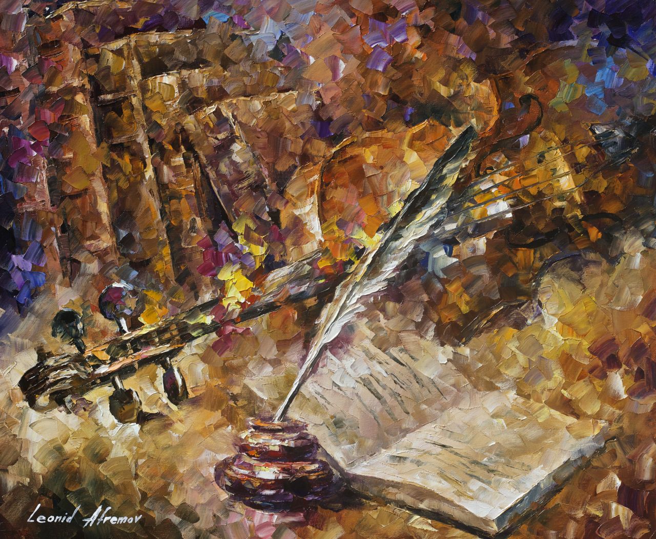 1280x1052 Written Music - Music Oil Painting