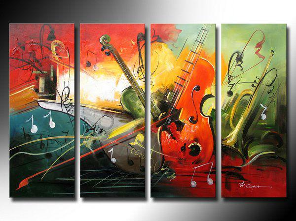 600x449 2018 Big Size Abstract Oil Painting On Canva Musical Music - Music Oil Painting