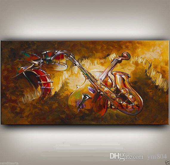 570x554 2018 Framed Music Art, Large Guitar Painting, Contemporary Art - Music Oil Painting
