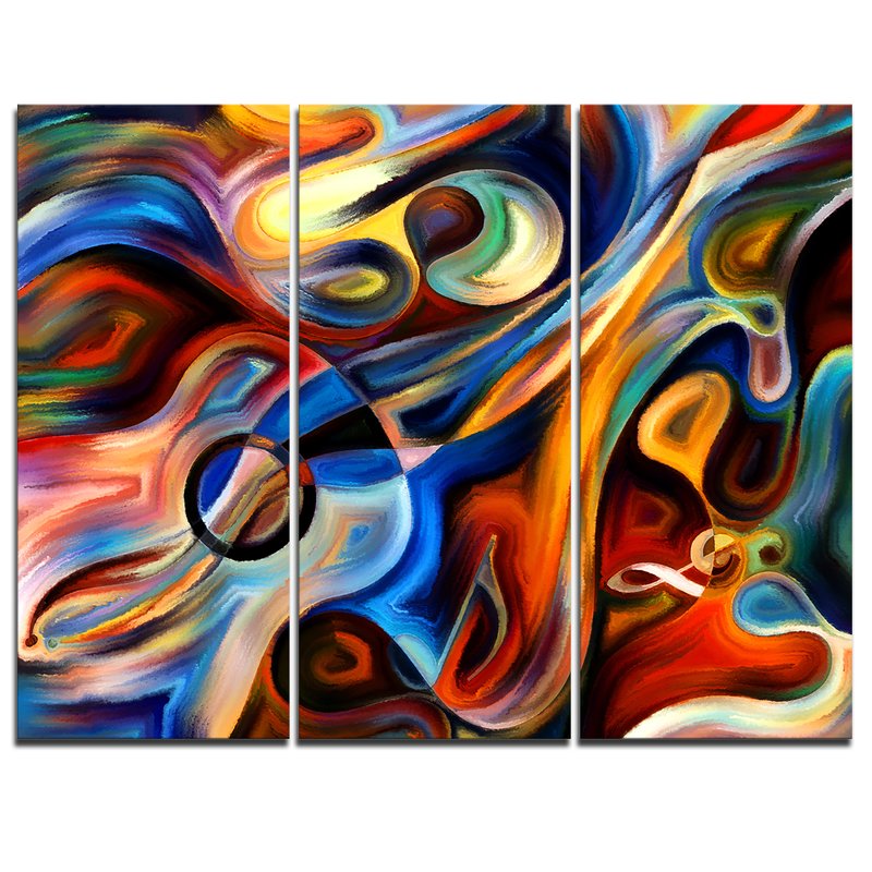800x800 Designart Abstract Music And Rhythm - Music Painting