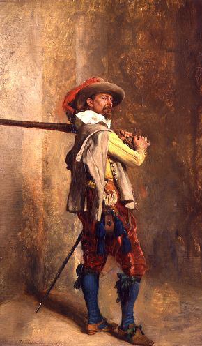 290x496 Jean Louis Ernest Meissonier - Musketeer Painting
