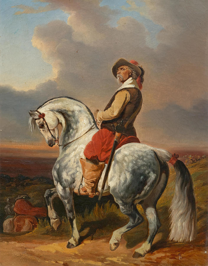 705x900 Musketeer On A White Horse Painting By Alfred De Dreux - Musketeer Painting