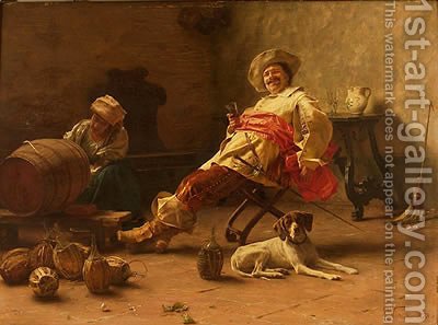 400x297 Musketeer And Dog Francesco Vinea Reproduction 1st Art Gallery - Musketeer Painting