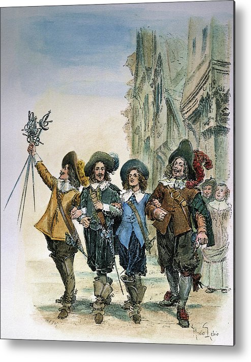 494x712 Three Musketeers Metal Print By Granger - Musketeer Painting