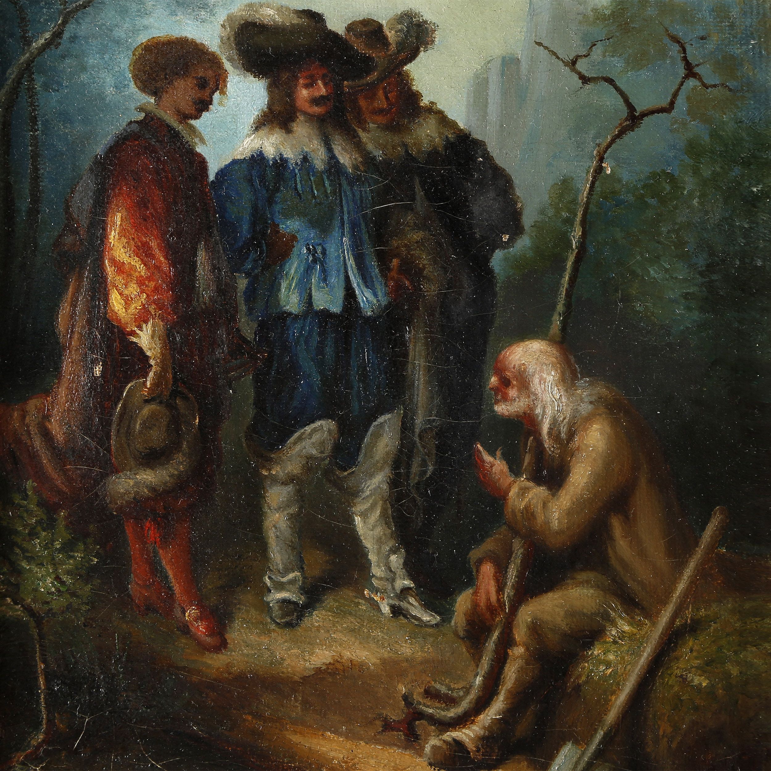 2500x2500 French School, Early 20th Century. The Tree Planter And The Three - Musketeer Painting