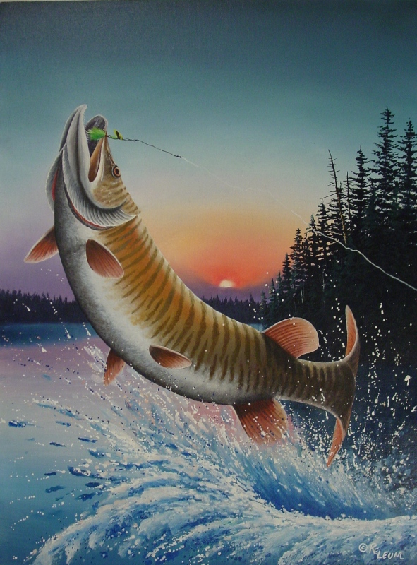 591x800 Robert Leum - Musky Painting