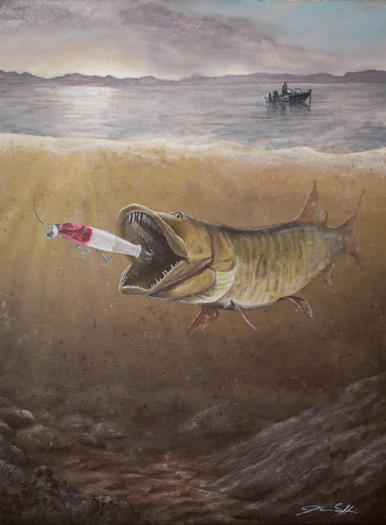 754x1024 First Muskie Painting Instagram Jah Creations - Musky Painting