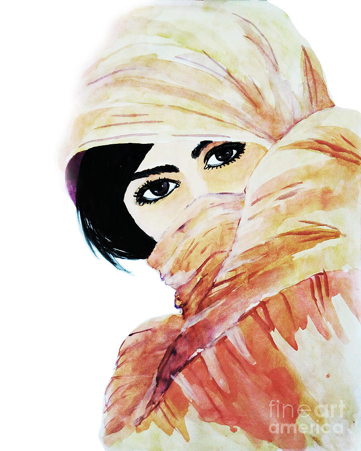 720x900 Watercolor Muslim Women Painting By Rasirote Buakeeree - Muslim Painting