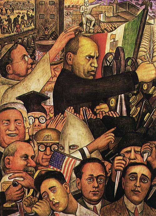 500x691 The Rise Of Benito Mussolini - Mussolini Painting