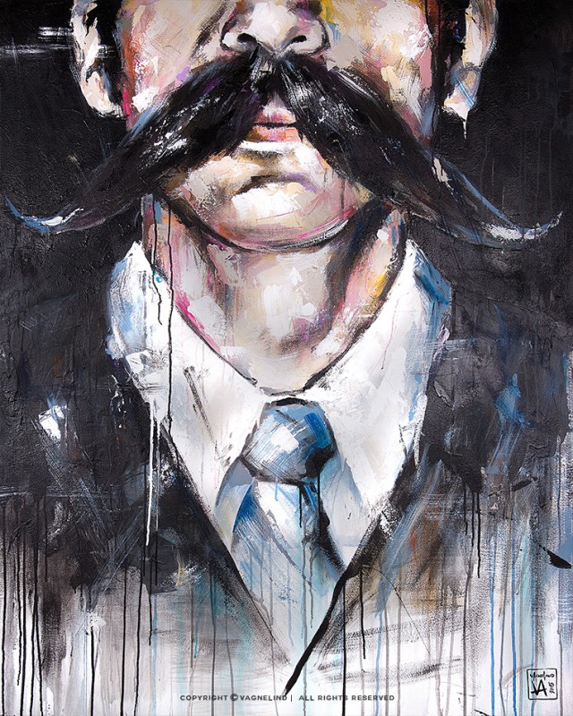 640x800 Mustache Original Art Sold Vagnelind.se Art - Mustache Painting