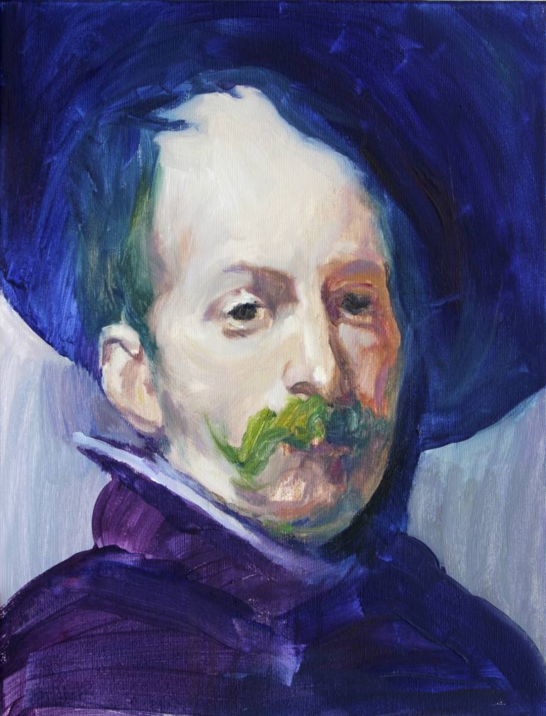 770x1009 Saatchi Art Green Mustache Painting By Jose A Hinojos - Mustache Painting