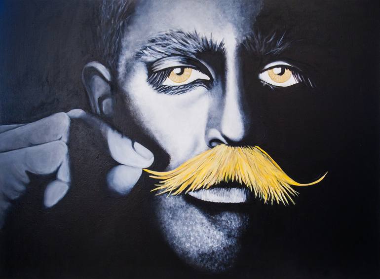 770x566 Saatchi Art Mustache Man Painting By Holly Sutor - Mustache Painting