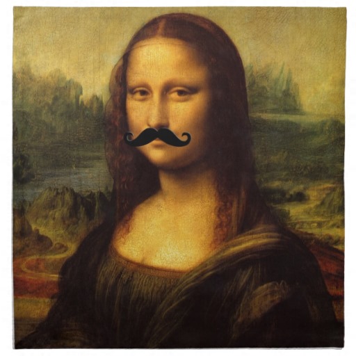 512x512 The Trailerpark Levite Like Painting A Mustache On The Mona Lisa - Mustache Painting
