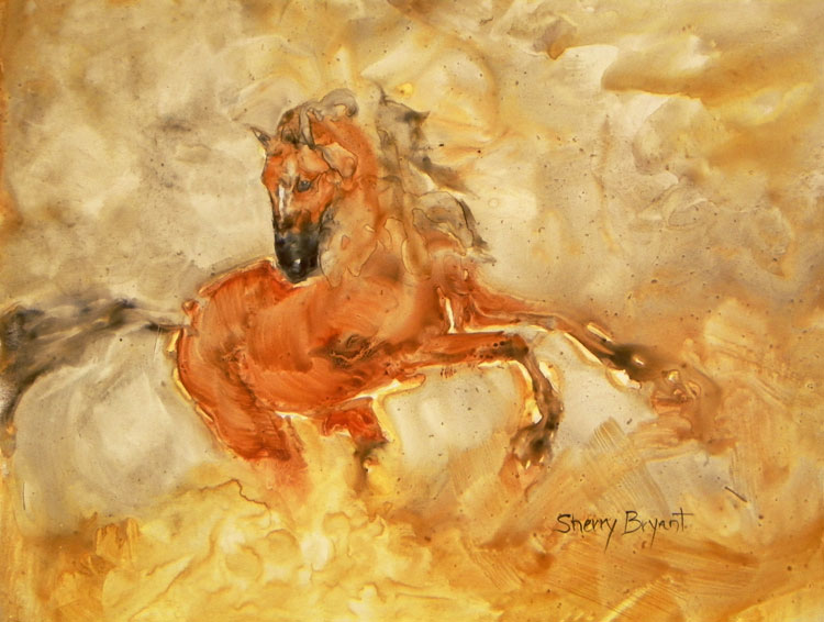 750x566 Otherwordly Wild Horse Painting By Award Winning Wildlife Artist - Mustang Horse Painting