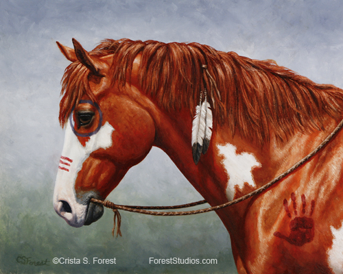 500x400 Crista Forest Equine Art - Mustang Horse Painting