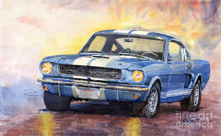 900x554 Ford Mustang Gt 350 1966 Painting By Yuriy Shevchuk - Mustang Painting