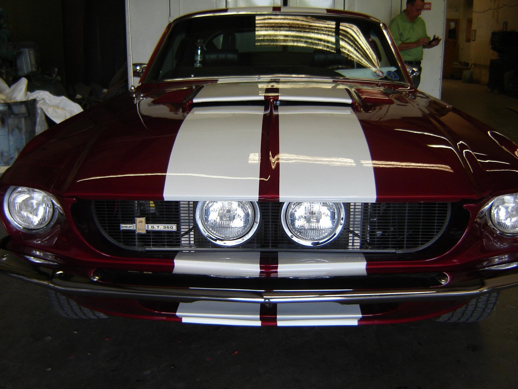 2048x1536 Painting Racing Stripes On A 1967 Mustang Gt 350. Base Coat Clear - Mustang Painting