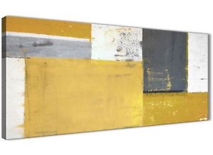 300x218 Mustard Yellow Grey Abstract Painting Canvas Wall Art Print - Mustard Yellow Painting
