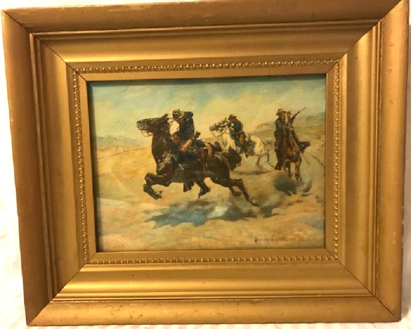 800x639 Charles Schreyvogel. Oil. My Bunkie Sgd. - My Bunkie Painting