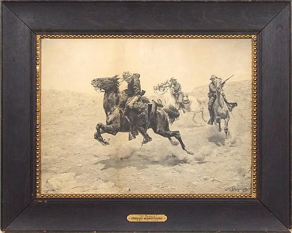 600x479 Chalres Schreyvogel (1861 1912) - My Bunkie Painting