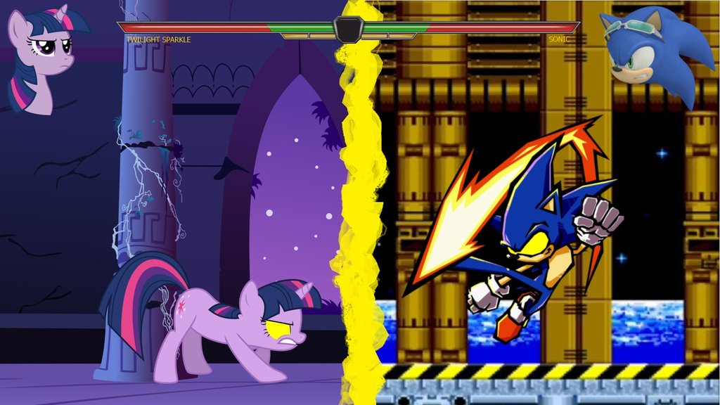 1024x576 Sth Vs. Mlp Fight Twilight Sparkle Vs. Sonic By Bvge - My Little Pony Painting Games