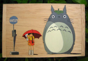 300x207 My Neighbor Totoro Hand Made Paint Wooden Jewelry Name Card Box - My Neighbor Totoro Painting