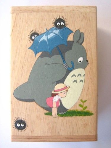 375x500 My Neighbor Totoro Hand Made Painted Wooden Box Studio Ghibli 13 - My Neighbor Totoro Painting