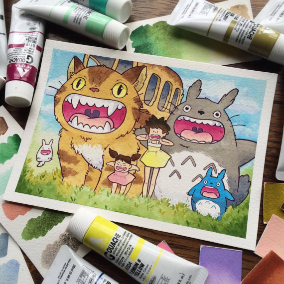 570x570 My Neighbor Totoro Painting By Michelle Coffee - My Neighbor Totoro Painting