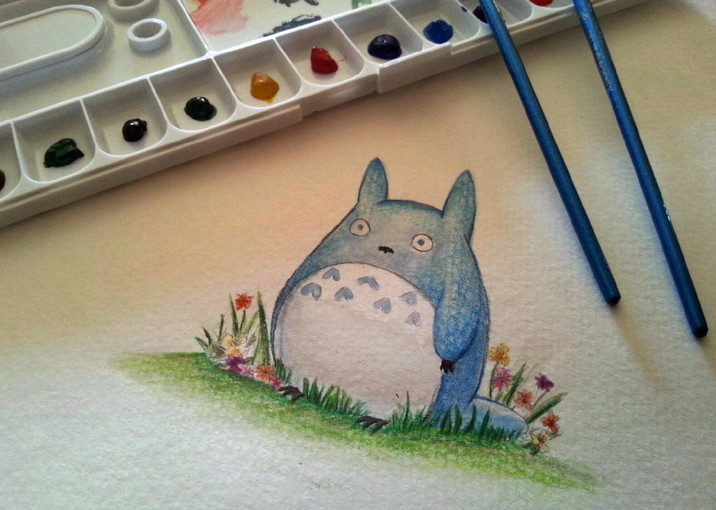 1024x729 My Neighbor Totoro By Staticmachine - My Neighbor Totoro Painting