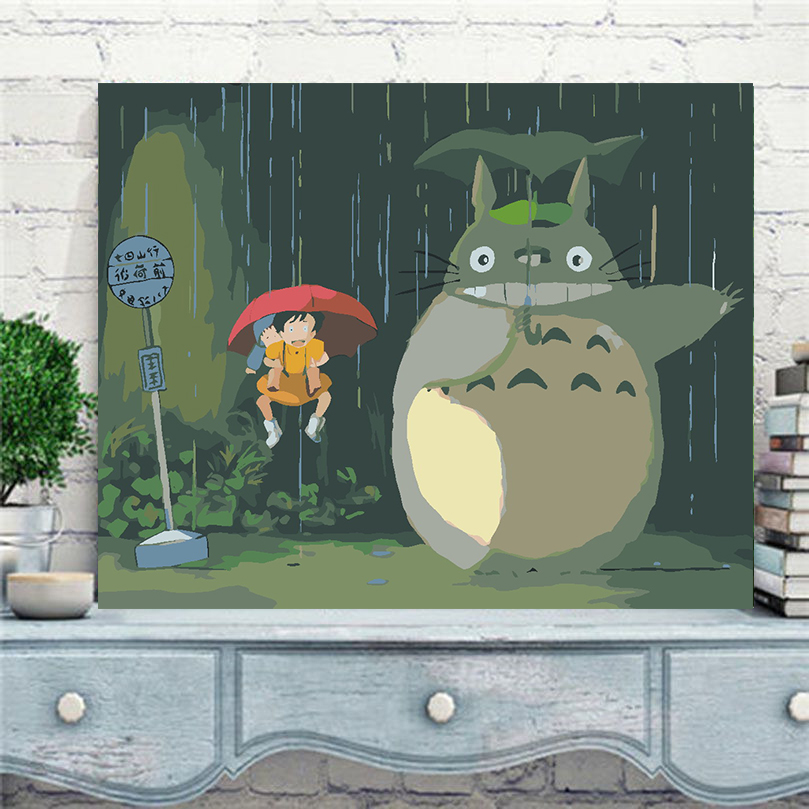 809x809 My Neighbor Totoro Modern Oil Painting By Numbers Hand Painted - My Neighbor Totoro Painting