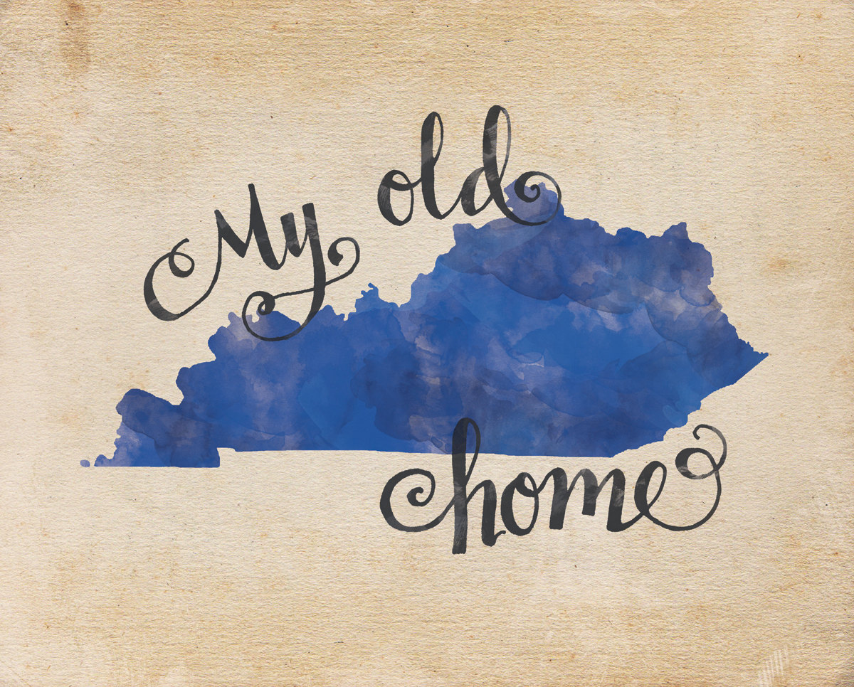1200x966 My Old Kentucky Home Hand Lettering Digital Print Quote - My Old Kentucky Home Painting