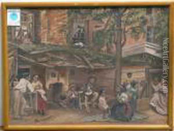 600x453 My Old Kentucky Home, Life In The South Oil Painting Reproduction - My Old Kentucky Home Painting