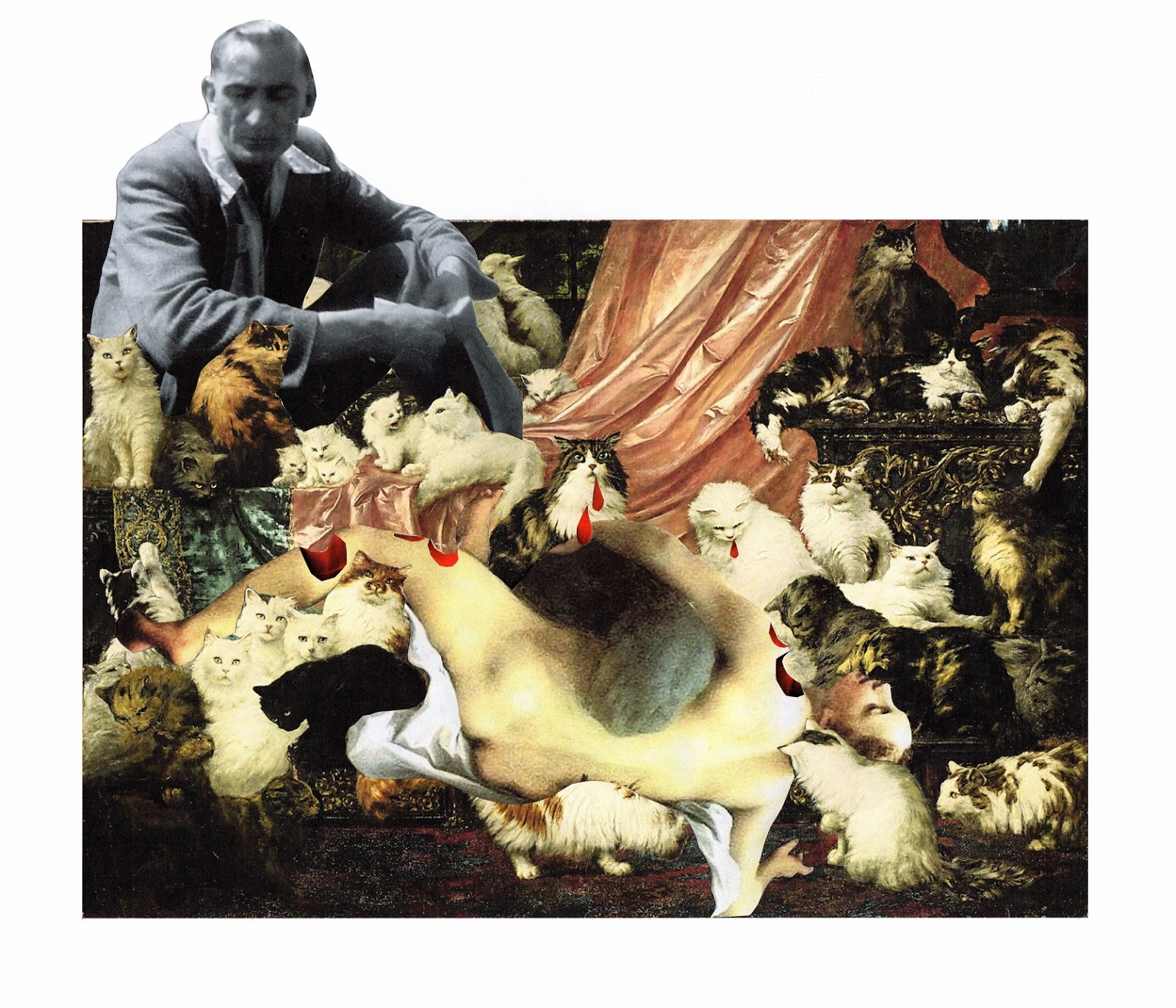 1600x1371 Regular Paper After Three Days The Cats Began To Eat Her - My Wifes Lovers Painting