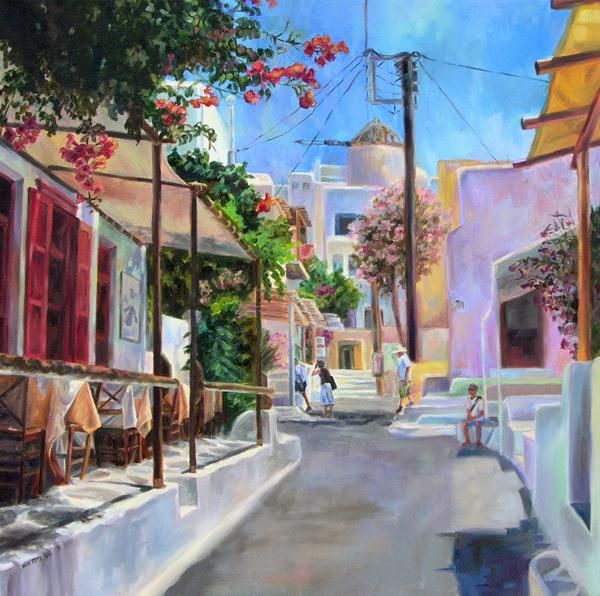 600x596 Mykonos, Greece (Oil Painting) (Winters) - Mykonos Painting