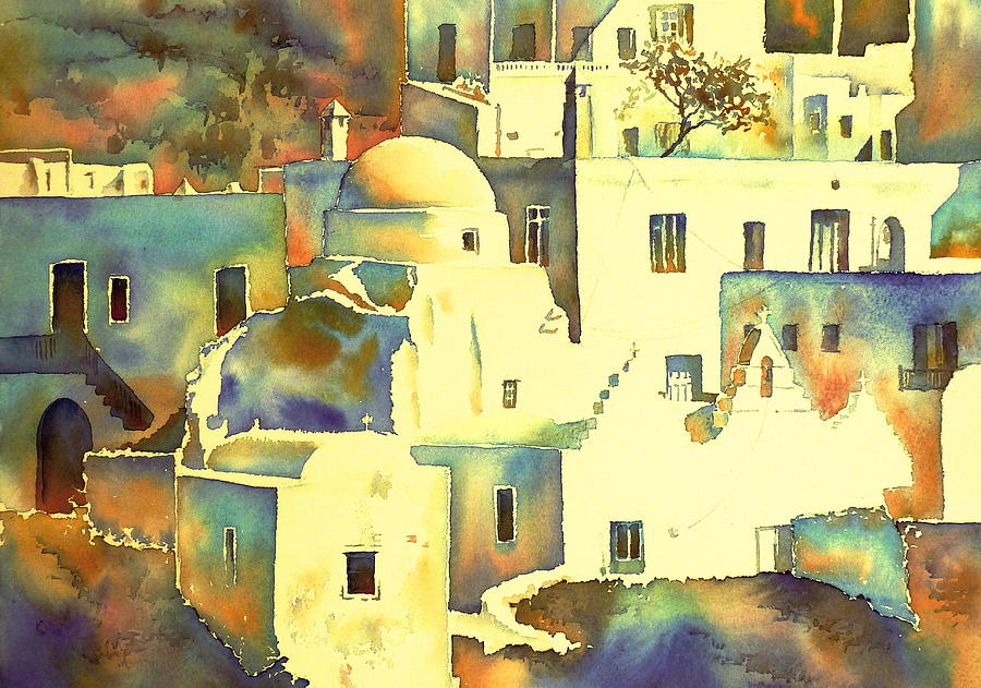 900x631 Mykonos 3 Painting By Thomas Habermann - Mykonos Painting