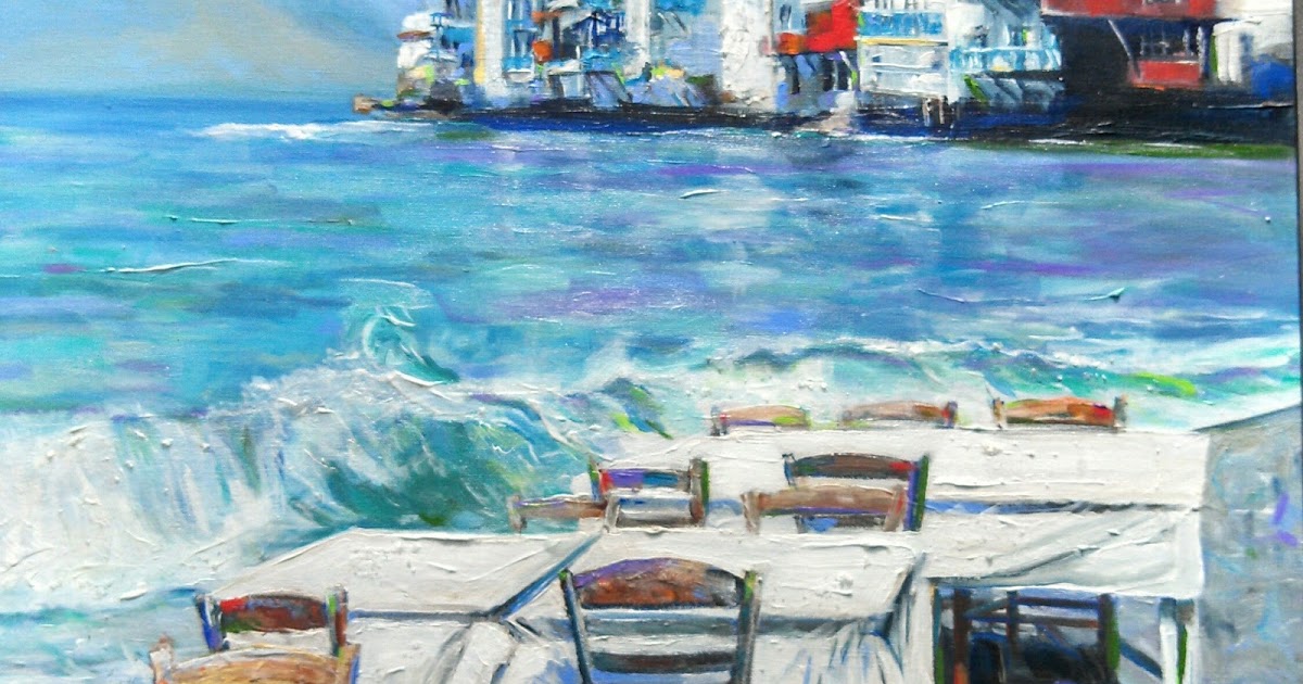 1200x630 Painting Of Greece - Mykonos Painting