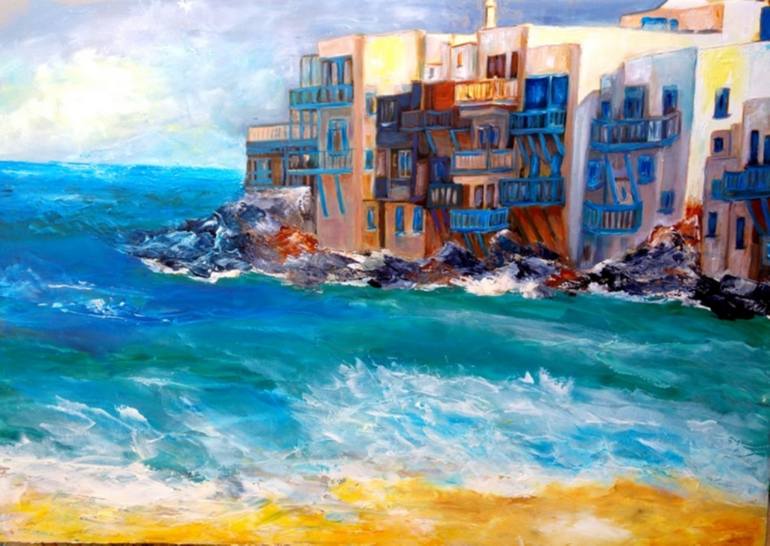 770x546 Saatchi Art Mykonos Painting By Shulamit Haimsohn - Mykonos Painting