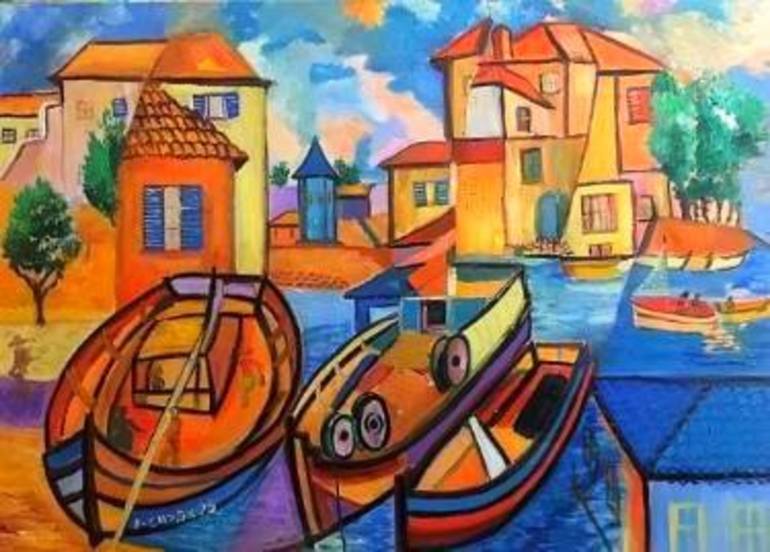 770x552 Saatchi Art Super Paradise In Mykonos Painting By Kam And Teos Art - Mykonos Painting