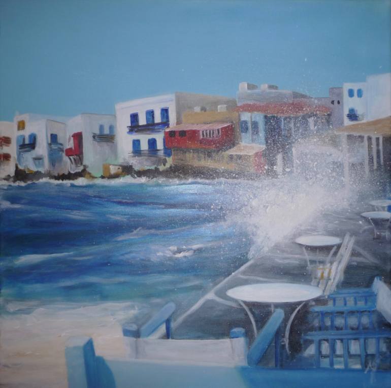 770x764 Saatchi Art Tales Of Greece - Mykonos Painting