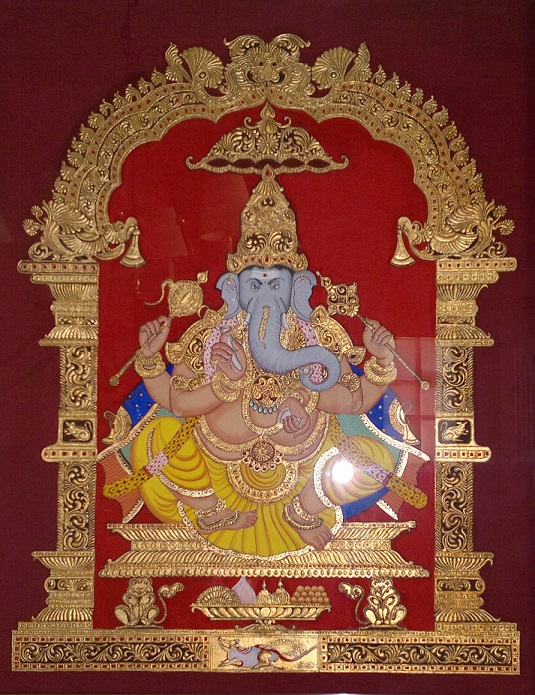 535x695 Ashlesha's Fine Art Ganesha Painting - Mysore Painting